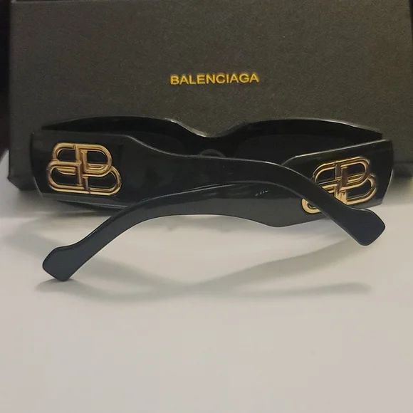 📂 BALENCIAGA BLACK SUNGLASSES SUNNIES WITH CASE & OUTER BOX - Picture 2 of 4